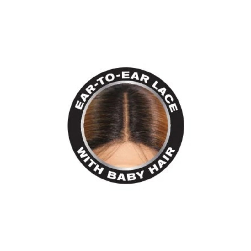 shear muse lace front wig by SENSATIONNEL ear to ear lace with baby hair and natural middle part in brown