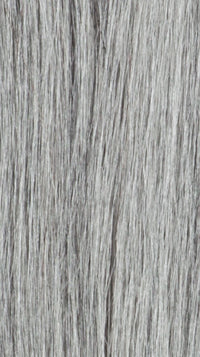 SHAKE N GO golden human hair lace front wig close up showing silver gray straight strands texture