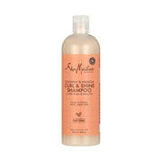 SHEA MOISTURE coconut hibiscus curl shine shampoo bottle with peach label for thick curly hair
