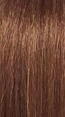 ITS A WIG chestnut brown premium synthetic wig with bangs closeup showing straight glossy hair strands and texture
