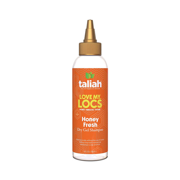 Taliah Waajid Love My Locs Honey Fresh dry gel shampoo for locs in orange dispensing bottle