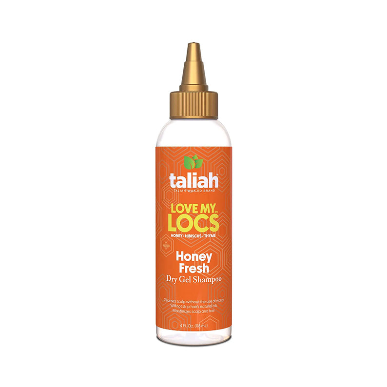 Taliah Waajid Love My Locs Honey Fresh dry gel shampoo for locs in orange dispensing bottle