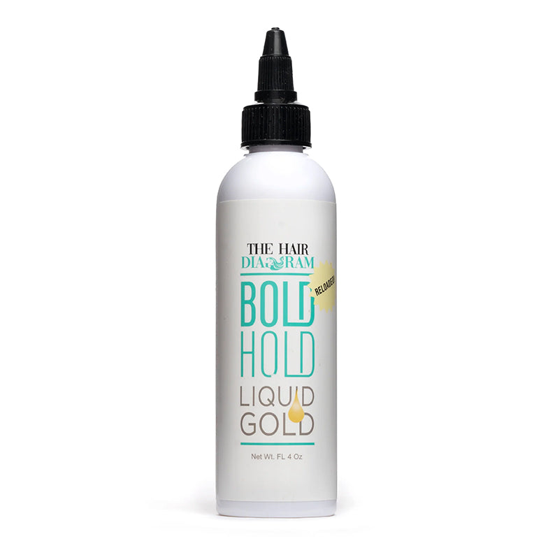 THE HAIR DIAGRAM Bold Hold Liquid Gold 4 oz white squeeze bottle with black nozzle temporary wig adhesive gel for secure hold
