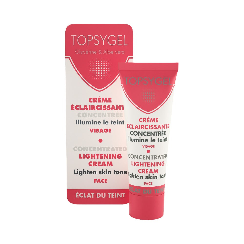 TOPSYGEL lightening concentrated cream for face pink tube and box moisturizer with glycerine and aloe