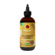 Brown bottle of Tropic Isle Living Jamaican black castor oil for hair growth with applicator tip 8 oz conditioning oil