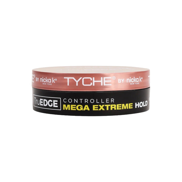 NICKA K Tyche TruEDGE hair care jar edge control gel mega hold in pink and black container