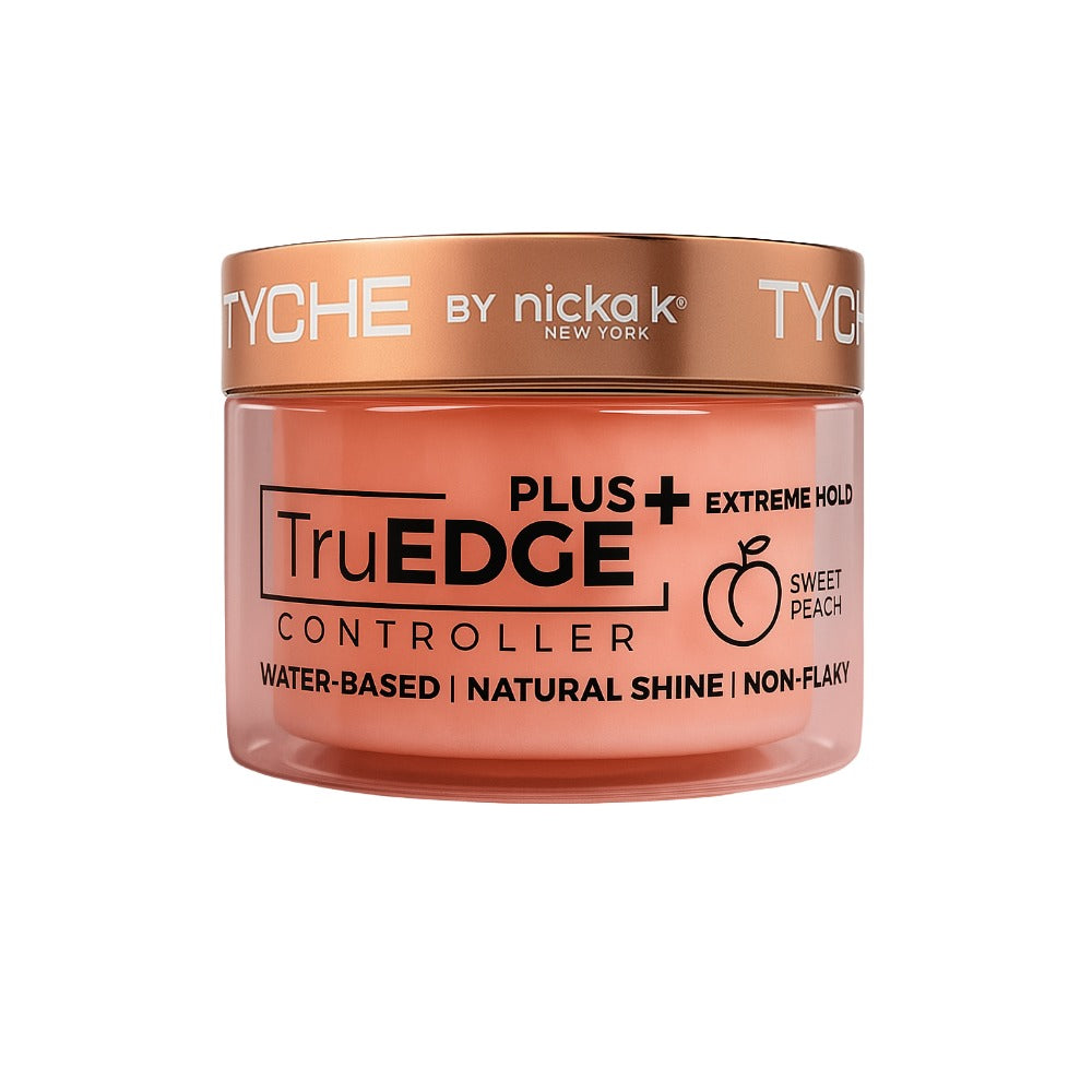 NICKA K TruEdge Controller sweet peach jar extreme hold edge control gel water based natural shine non flaky