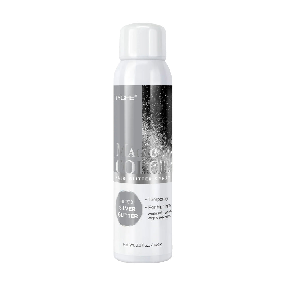 NICKA K silver glitter hair color spray aerosol can in silver shimmer for temporary highlights
