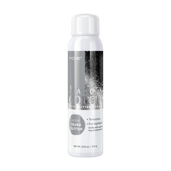 NICKA K silver glitter hair color spray aerosol can in silver shimmer for temporary highlights