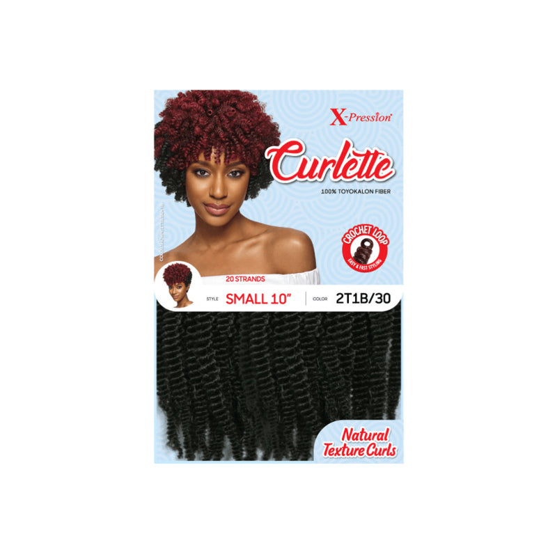 OUTRE X-Pression Curlette Small braiding hair 10 inch natural texture curls color 2T1B 30