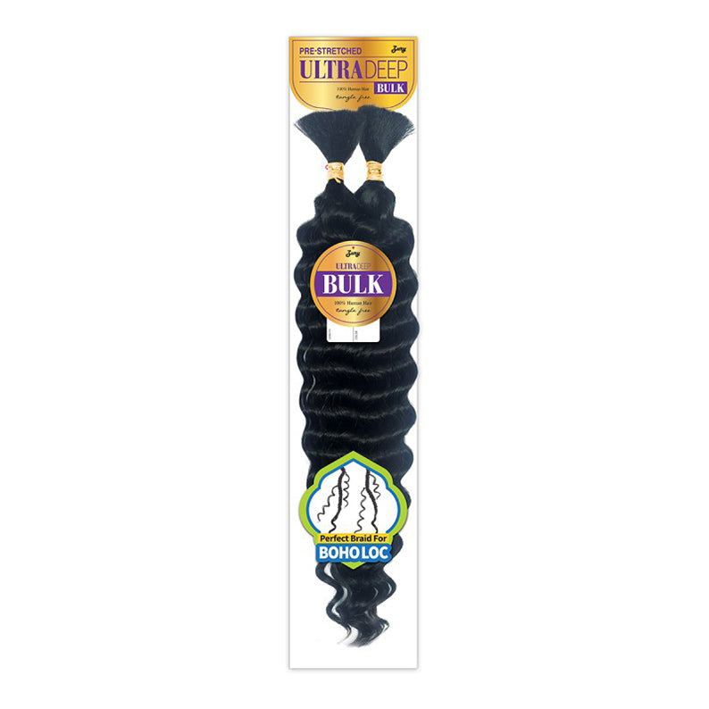ROYAL IMEX Zury Ultra Deep Bulk hair pre-stretched braid in deep black color for boholoc styles
