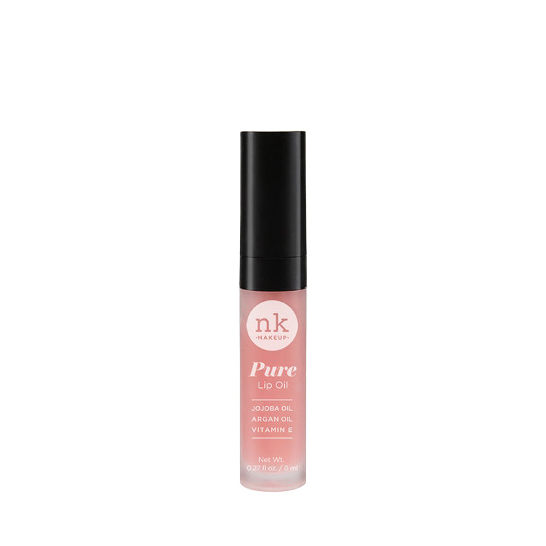 NICKA K Pure Lip Oil in soft pink with jojoba oil argan oil and vitamin E for lip hydration