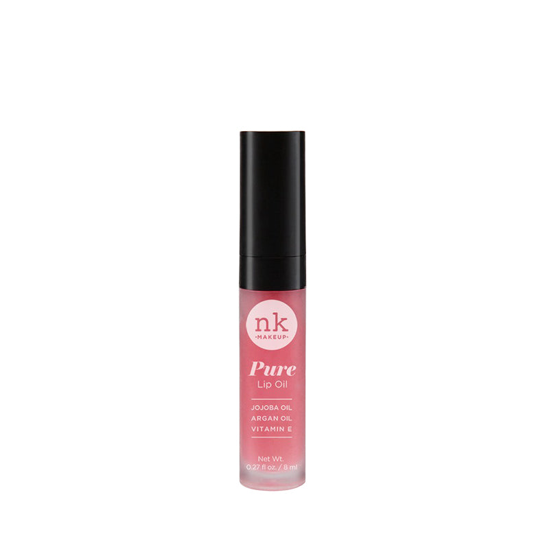 NICKA K Pure Lip Oil with Jojoba Oil Argan Oil and Vitamin E in pink tube