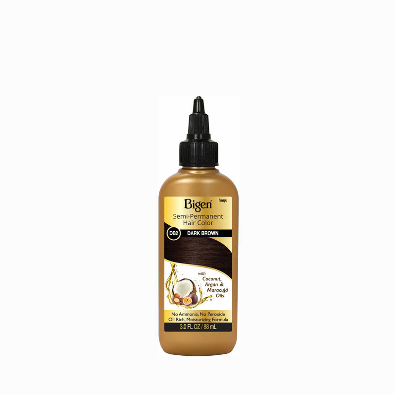 Bigen semi-permanent hair color in dark brown with natural oils moisturizing formula 3 oz bottle