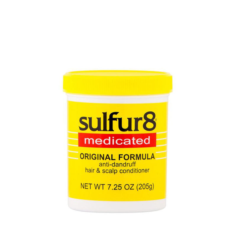 sulfur8 medicated anti dandruff conditioner jar original formula 7.25 oz yellow tub for hair and scalp