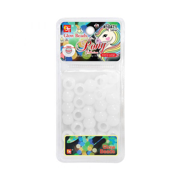 Beauty Town Glow Beads Pony Extra Large White Glow in the Dark Beads for Crafts