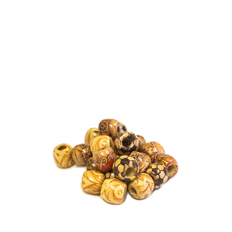 Hera Beauty Wooden Beads With Pattern Medium