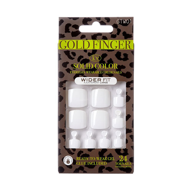 KISS Gold Finger Solid Color Wider Fit Toenails #GTW01 - SO GOOD