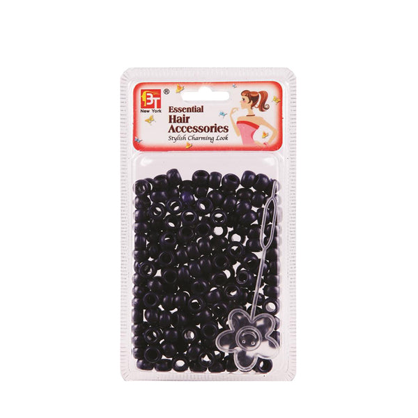 BEAUTY TOWN black plastic hair beads pack with threading tool for braids essential hair accessories