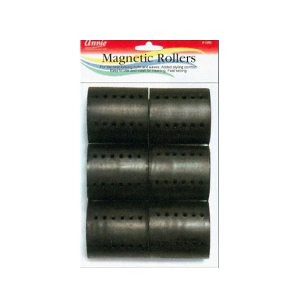 Rouleaux magnétiques #01360, diamètre 2 1/2", 6 pièces [NOIR]
