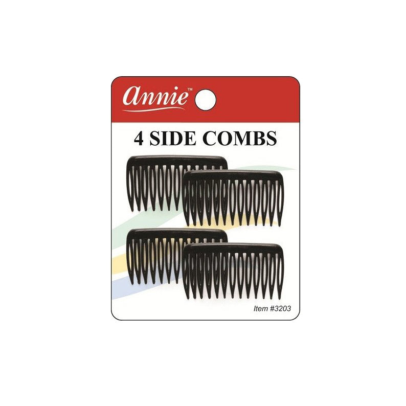 #03203 Side Combs 4ct [SMALL] [BLACK]