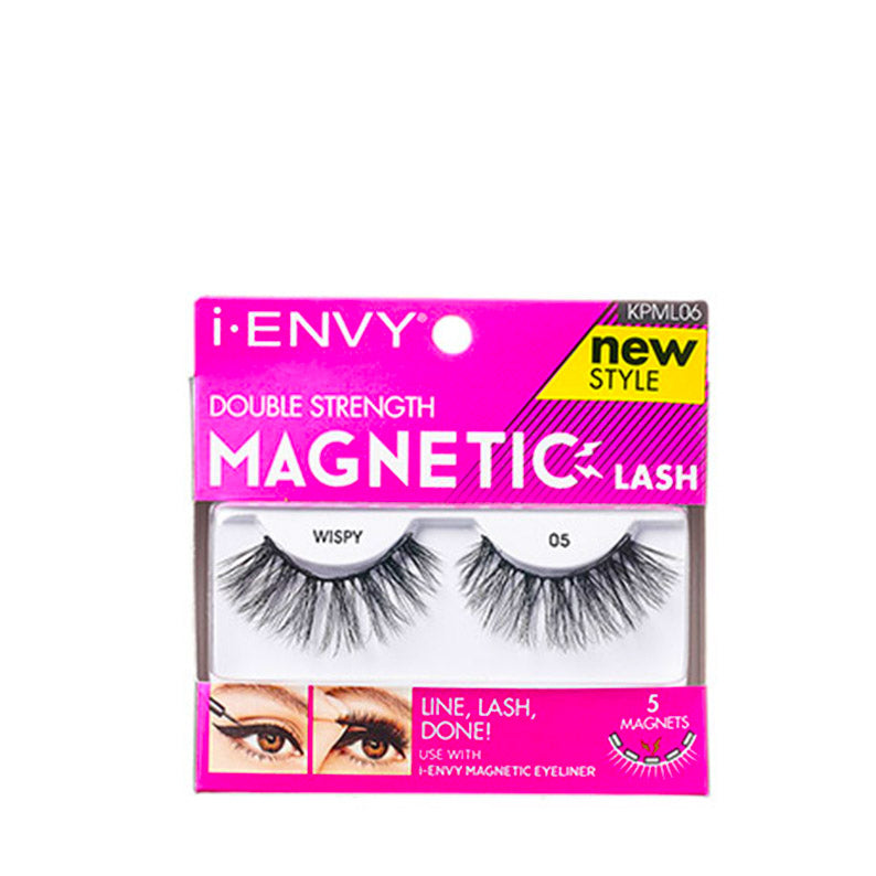 IVY BEAUTY by KISS double strength magnetic lashes wispy black pair with five magnets in packaging