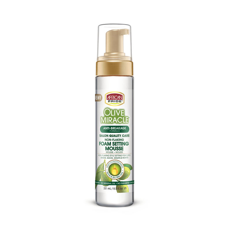 AFRICAN PRIDE Olive Miracle Foam Setting Mousse 8.5oz