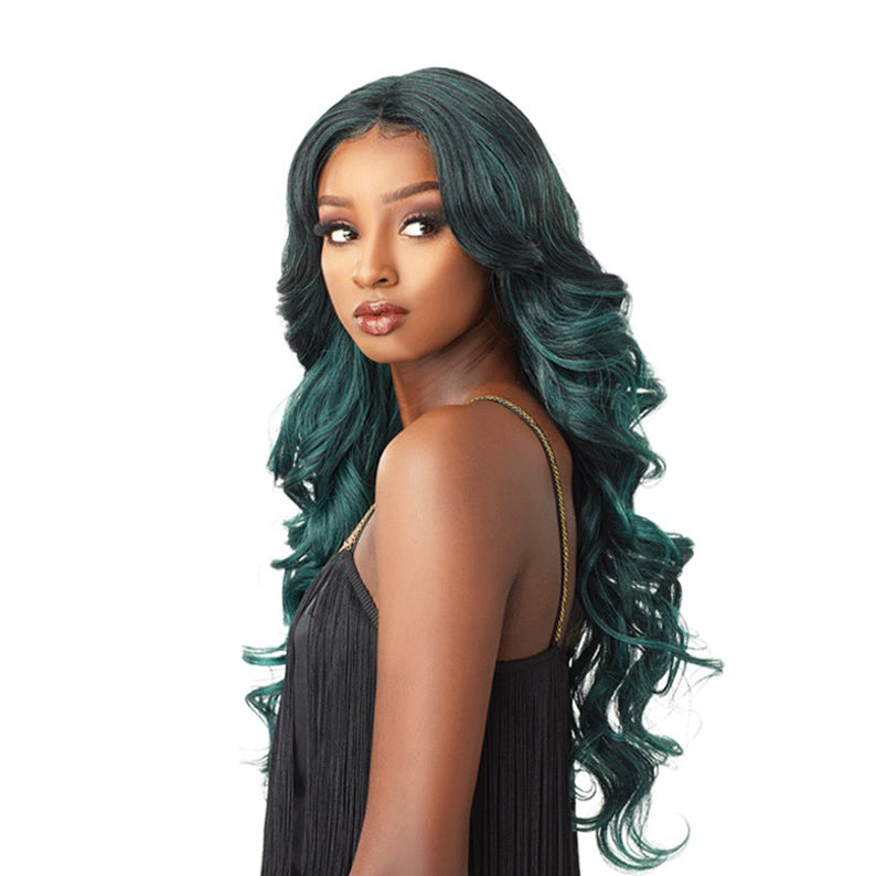 SENSATIONNEL 100% Premium Fiber Lace Front Wig Empress Edge Natural Center Part TRISSA