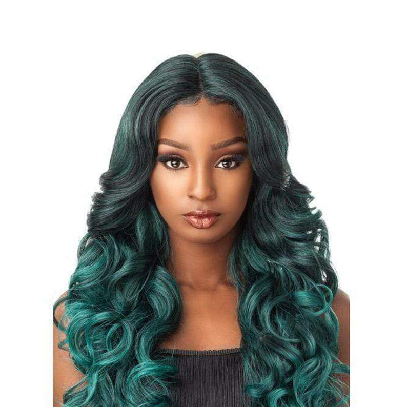 SENSATIONNEL 100% Premium Fiber Lace Front Wig Empress Edge Natural Center Part TRISSA