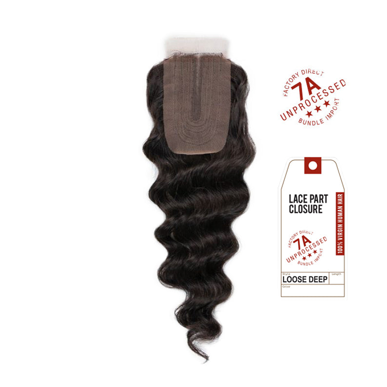 SENSATIONNEL BARE & NATURAL 7A Virgin Remi Lace Closure Loose Deep