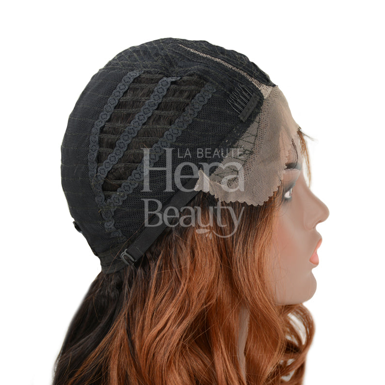 SENSATIONNEL Empress Shear Muse Kanesha lace front wig on mannequin showing lace front and cap construction