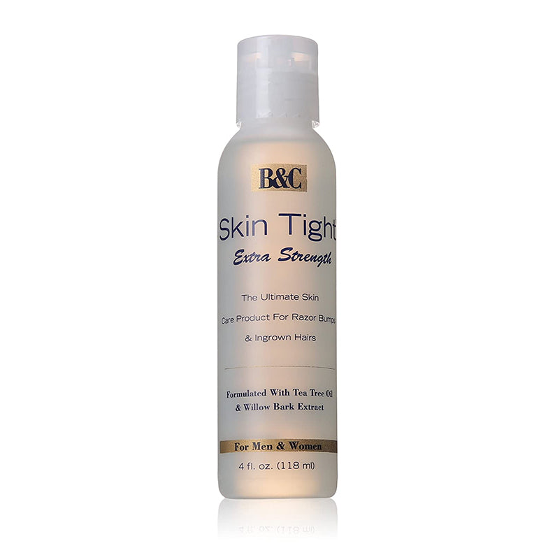 B and C Skin Tight Extra Strength bottle for razor bump treatment extra strength and ingrown hair relief