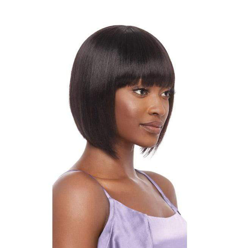 MYTRESSES PURPLE 100% Unprocessed Human Hair Full Cap Wig STRAIGHT BOB 10''