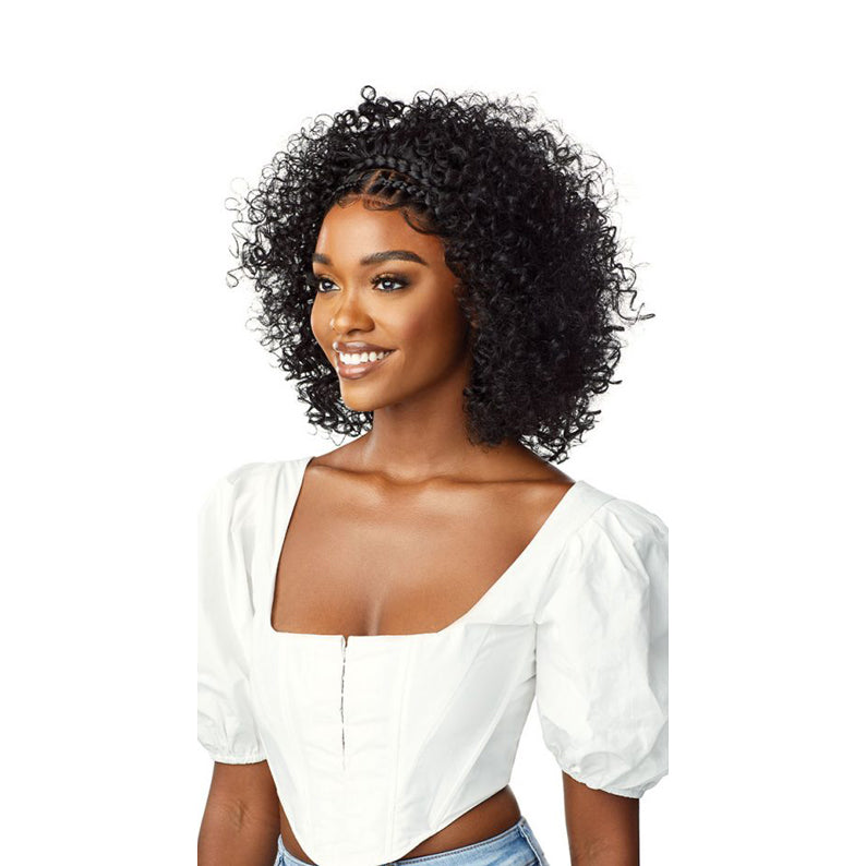 LACE FRONTAL PRE-BRAIDED Synthetic Hair 13X2 Lace Frontal Wig HALO STITCH BRAIDS 14"