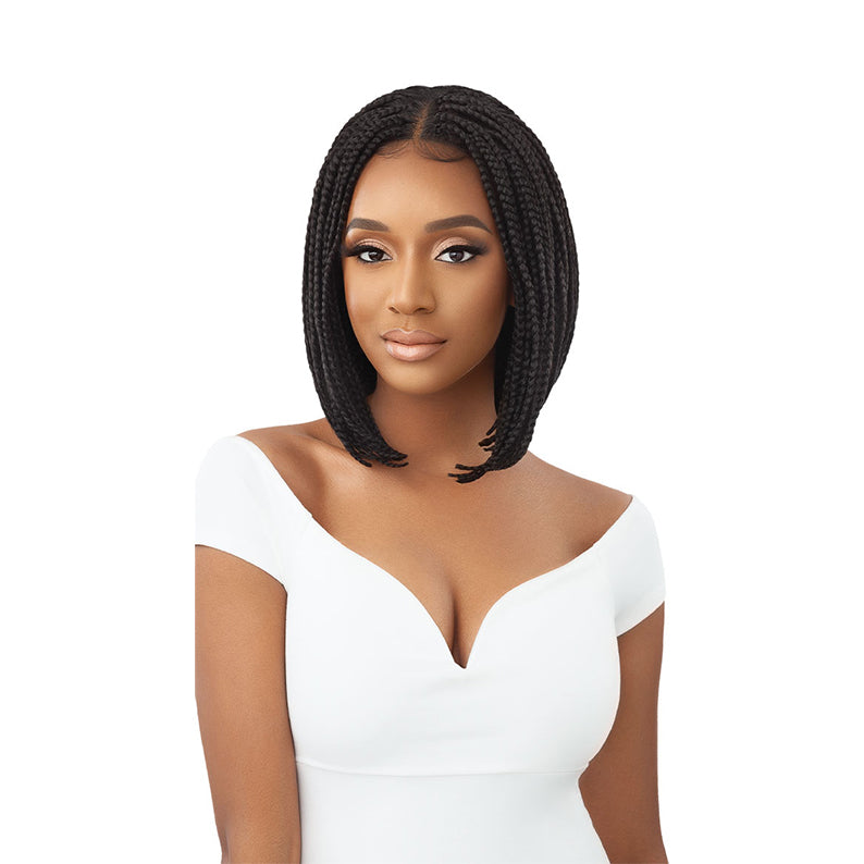 OUTRE 4x4 Lace Front Wig Pre Braided hand Tied HD Lace BOX BRAID BOB 12"
