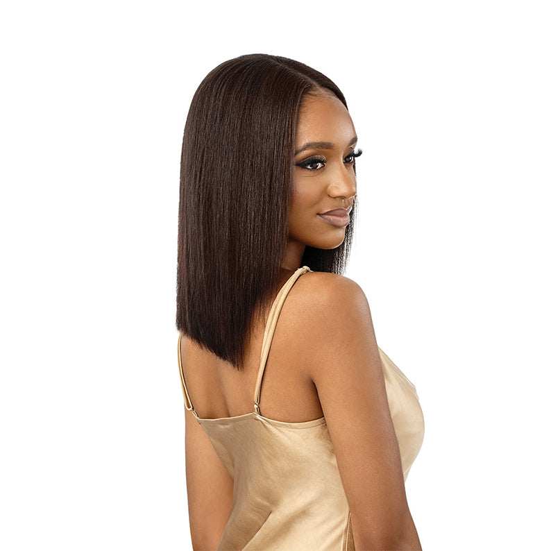 Perruque Lace Frontal en U 100 % cheveux humains non traités MYTRESSES GOLD, coupe Dominicaine droite, 14 pouces
