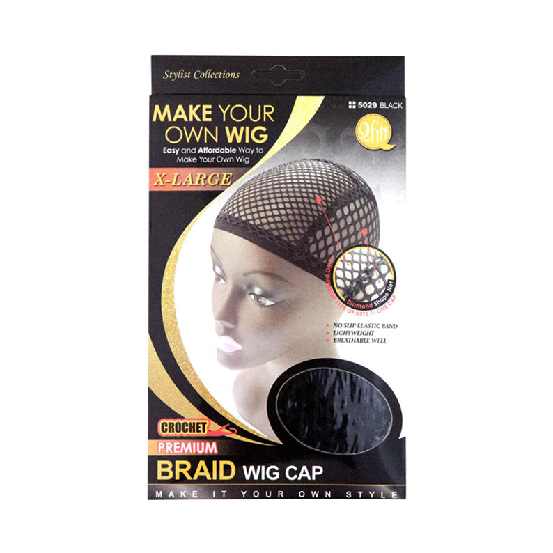 M&M QFITT Crochet Braid Wig Cap [JUMBO] [BLACK] #5029