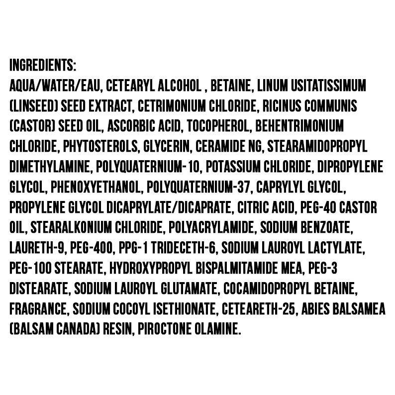 AS I AM Jamaican Black Castor Oil cowash ingredients list printed in black on white background