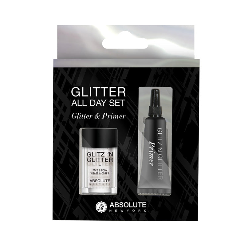 Absolute New York glitter makeup kit with glitter and primer for face and body all day wear