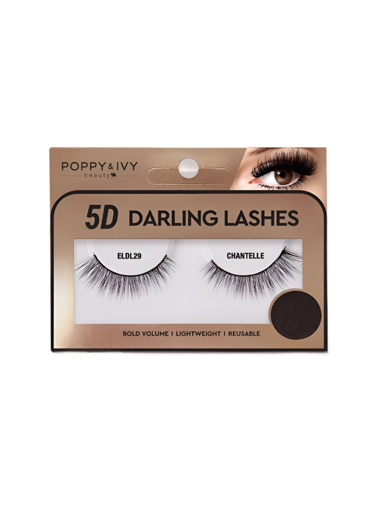 ABSOLUTE NEW YORK 5D mink lashes Darling Lashes Chantelle style black reusable lightweight volume