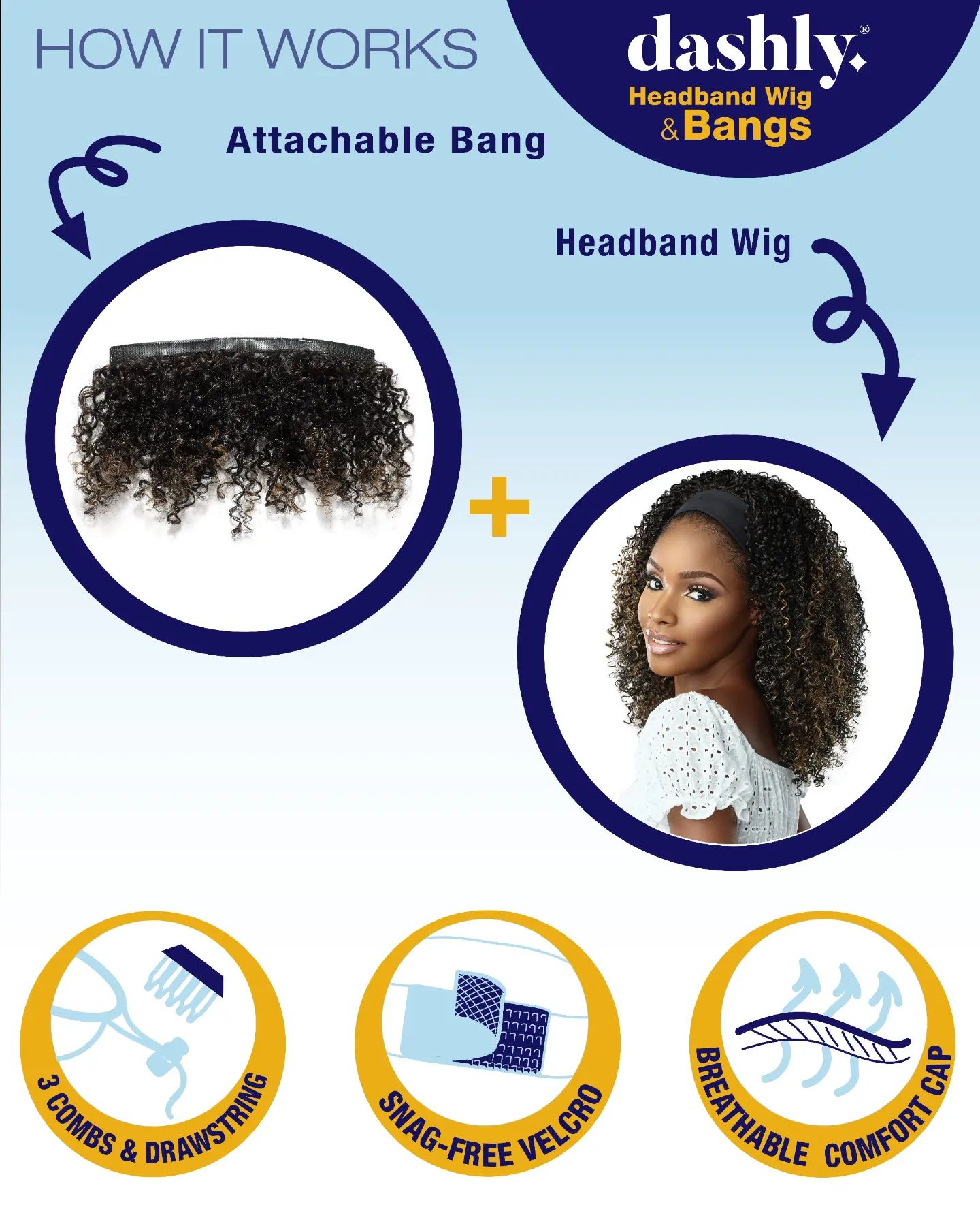 Dashly Headband Wig & Bang Unit 1