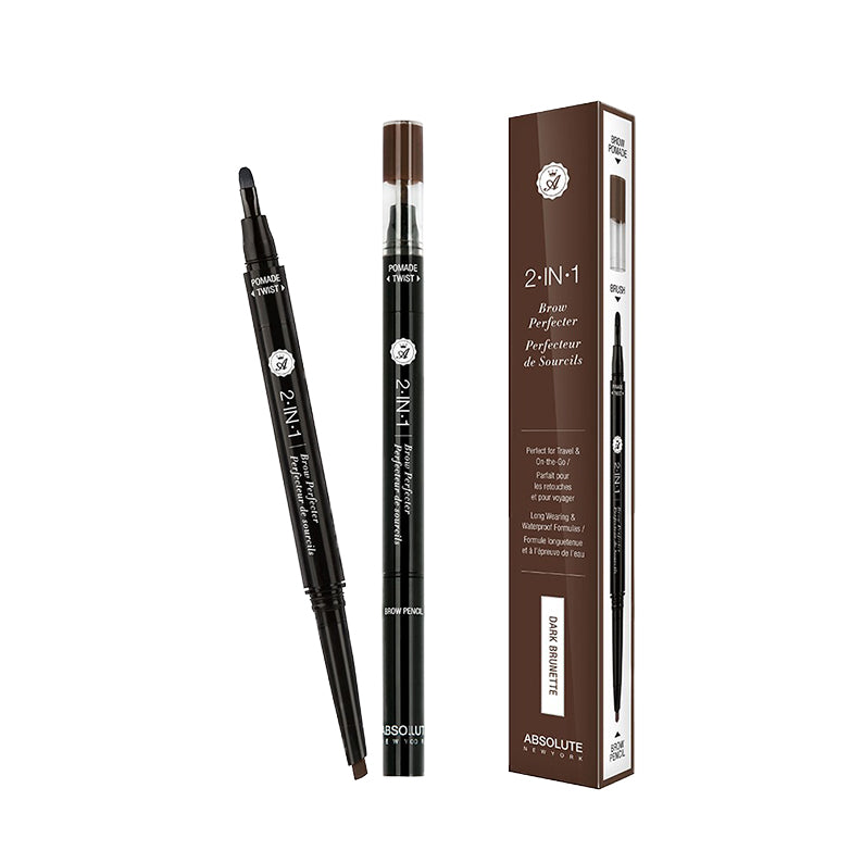 ABSOLUTE NEW YORK 2-in-1 brow pencil with dual tips for precise eyebrow shaping and filling