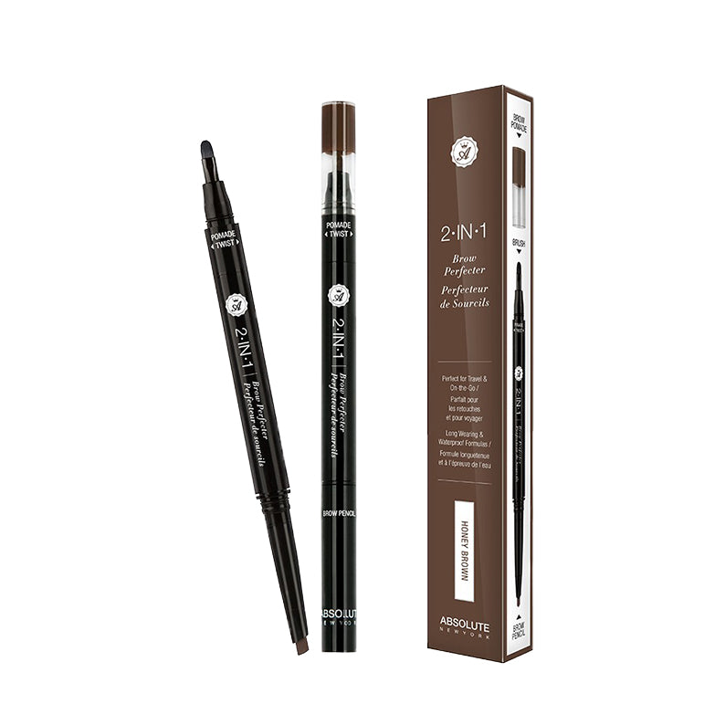 ABSOLUTE NEW YORK 2-in-1 brow pencil with dual-ended design for precise brow shaping and filling