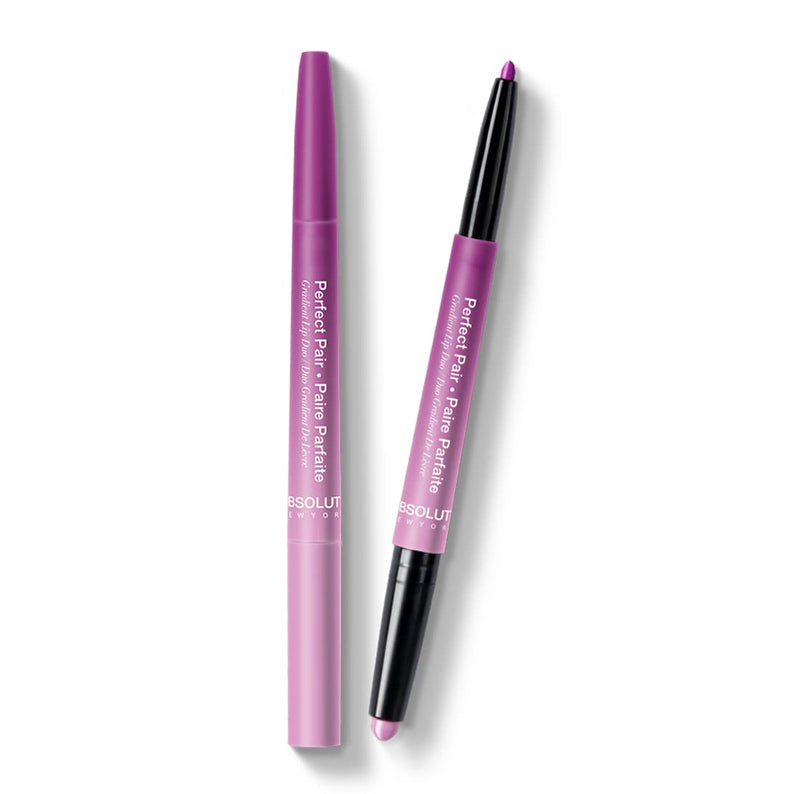 Absolute New York gradient lip duo with dual-ended lip colors in purple shades for precise application