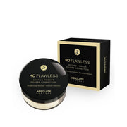 ABSOLUTE NEW YORK hd flawless setting powder in black and gold compact with banana brightening loose powder