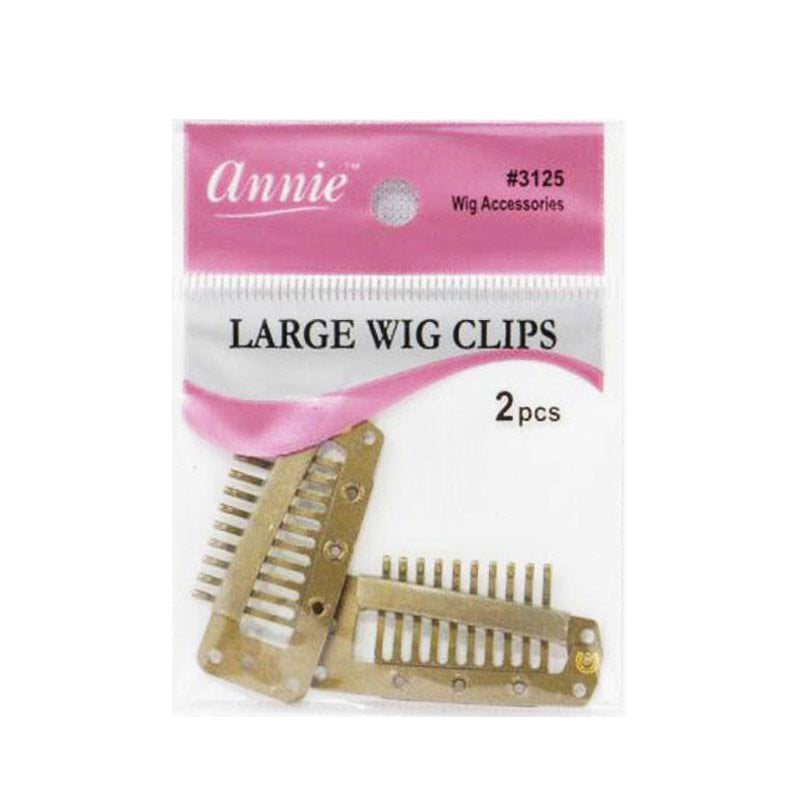 ANNIE large blond wig clips set of 2 metal wig accessories for secure hair attachment
