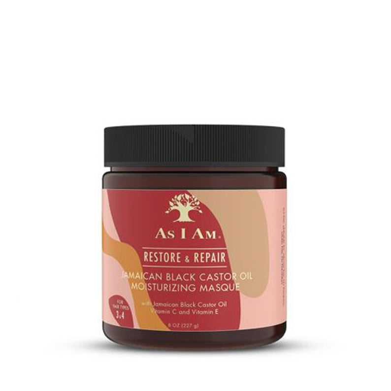 AS I AM Jamaican black castor oil hair masque jar Restore and Repair moisturizing treatment 8 oz