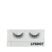 LAFLARE 3D faux mink lashes LFSD07 pair in clear plastic tray wispy layered black false eyelashes