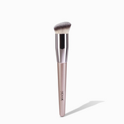 NICKA K angled buffer brush for foundation with dense angled synthetic bristles and rose gold handle