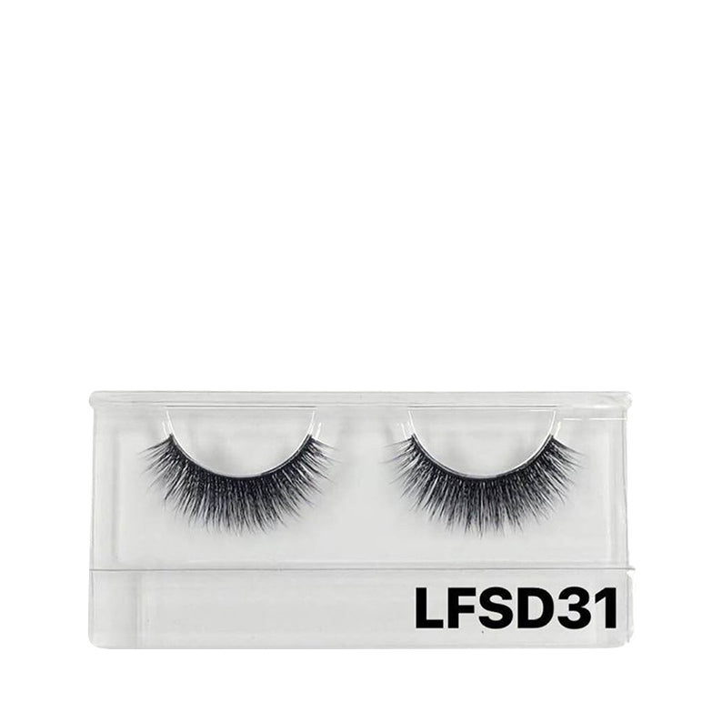 LAFLARE LFSD31 dramatic black 3D faux mink lashes in clear tray wispy voluminous reusable pair